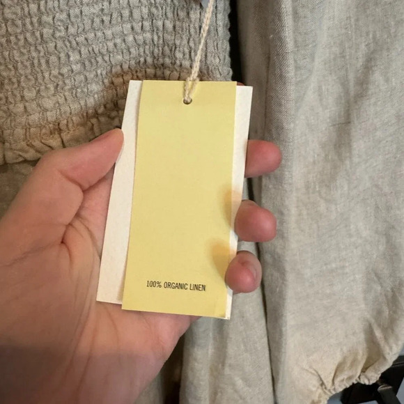 NWT Wilfred Tempest Linen Mini Dress Size XS Natural Ecru Smocked Prairie READ - Picture 12 of 16